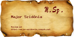 Major Szidónia névjegykártya